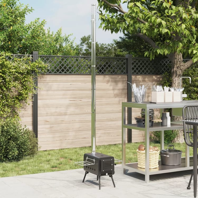 Maison Exclusive - Piec na drewno do namiotu i kominek oraz składane czarne stalowe nogi - obrazek 3