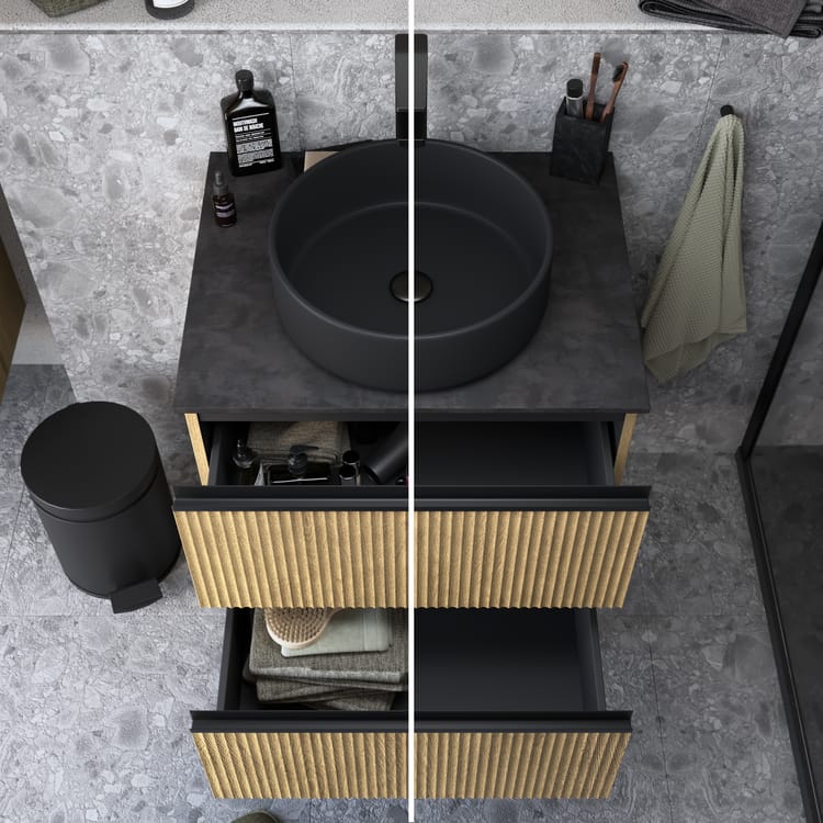 Szafka podumywalkowa 2 drzwi l.60 x W.58 x G.48,1 cm imitacja dębu szczotkowanego Studio - obrazek 3