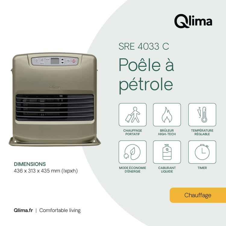 Elektroniczny piecyk naftowy QLIMA SRE 4033, 3,3 kW - obrazek 4