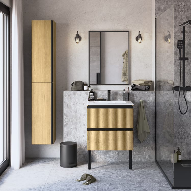 Kolumna l.30 x W.173 x G.35 cm efekt dębu szczotkowanego Studio - obrazek 5