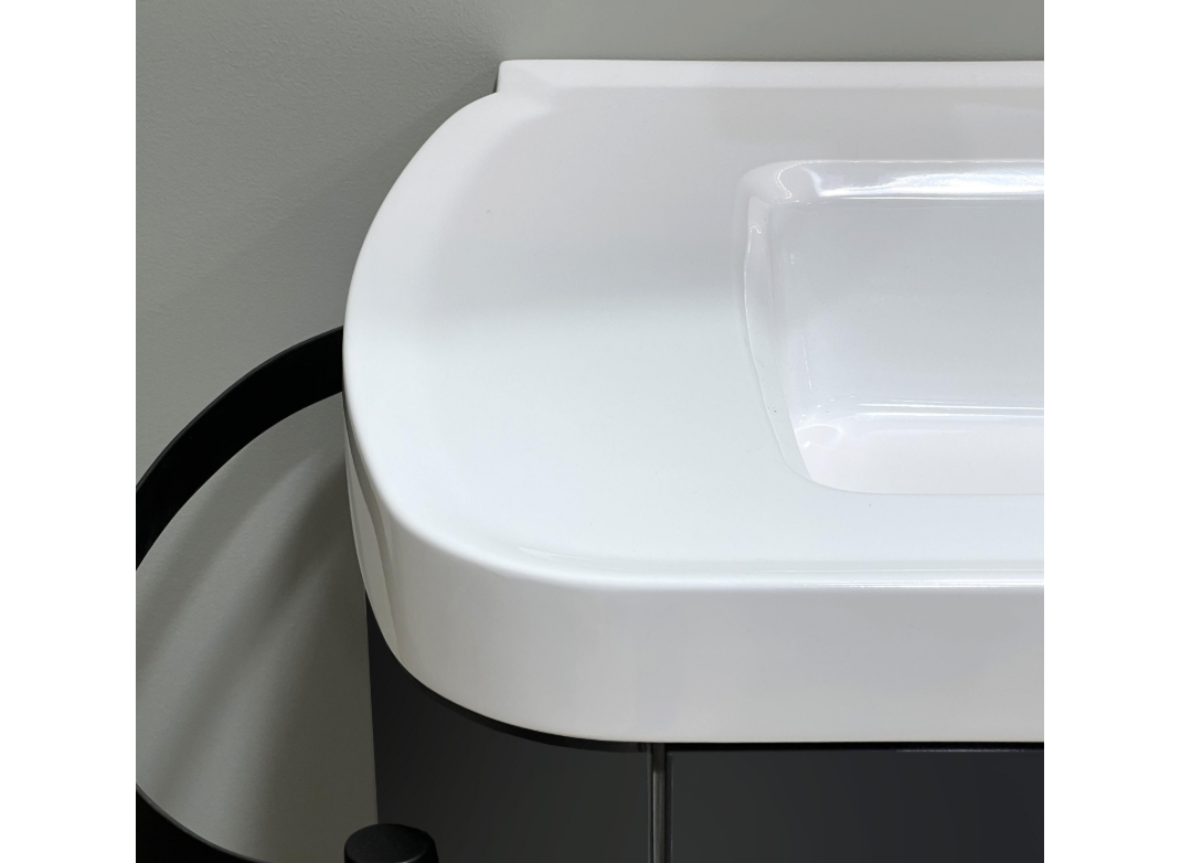 Prosta szafka z umywalką, 2 szuflady, dł.130 x wys.80 x gł.46 cm, ciemnoszary, Odeon - obrazek 5